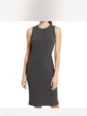 Athleta Rendezvous Ribbed Sleeveless
Dress Charcoal Gray Sz S Travel Cruise